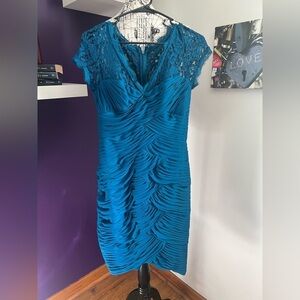 Adrianna Papell Teal Blue Sleeveless Dress